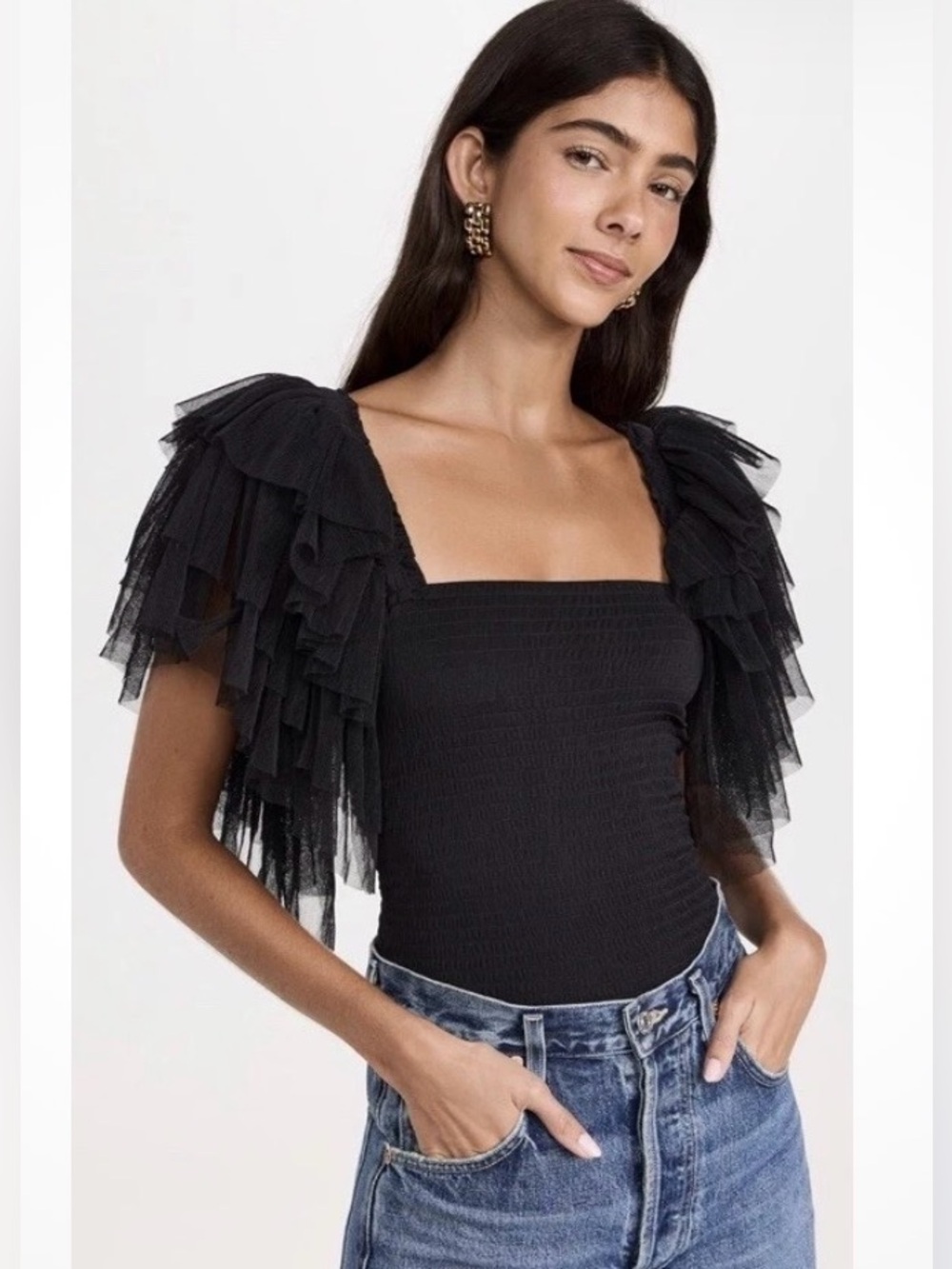 Free people tulle bodysuit - large